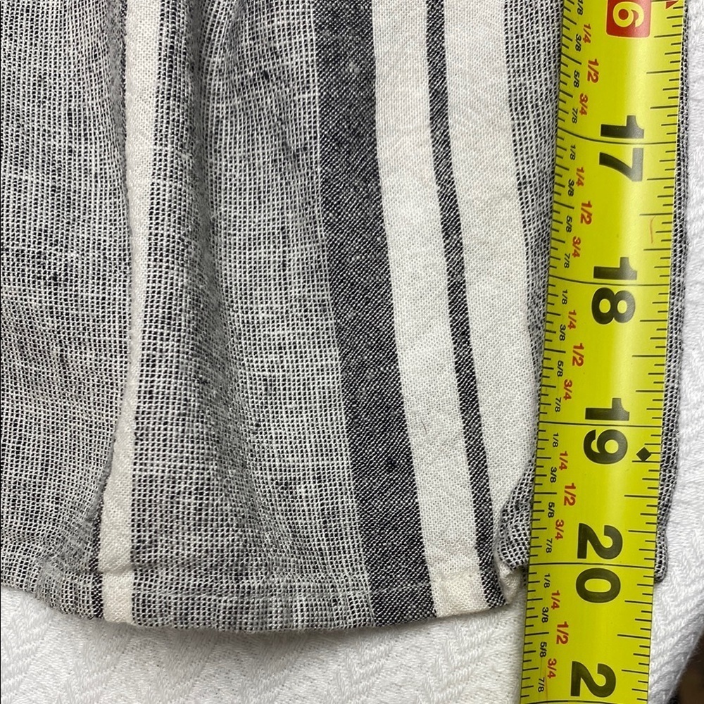 Anthropologie Cloth & Stone Jumpsuit Romper Linen Striped Cottage Beachy Medium - Picture 12 of 13